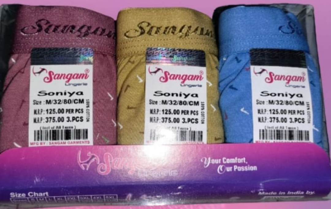 3PS BOX PACKING 💯 cotton  uploaded by Sangam Garments on 5/11/2023