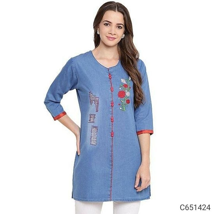 Post image Any one interested in buying denim kurti for women and denim shirt for gents and ladies all type of denim dresses pls contact me on my whats app no 7390808593