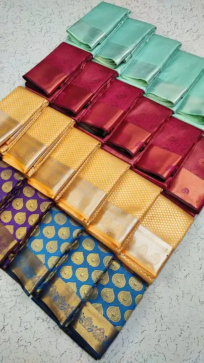 Bridal sarees Semi silk  uploaded by SIVAN TEXTILES on 5/11/2023