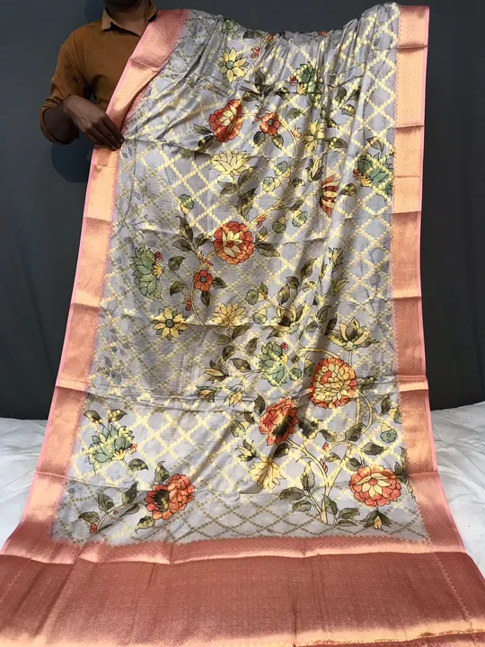 Fusion Floral Digital Print Muslin Silk Saree having Light weight Silk and zari weaving  uploaded by Miss Lifestyle on 5/11/2023
