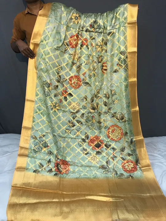Fusion Floral Digital Print Muslin Silk Saree having Light weight Silk and zari weaving  uploaded by Miss Lifestyle on 5/11/2023