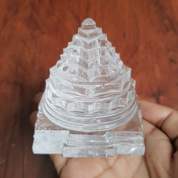 2.70" Sphatik Crystal Shri Yantra, Carved Shri Yantra, White Pure Crystal Sphatik Shri Yantra for Wo uploaded by Shree Balaji Handicraft on 5/11/2023