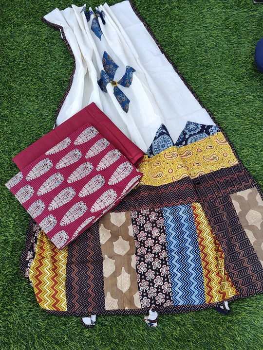 Azarkh handblock cotton patch work suits  uploaded by business on 5/11/2023