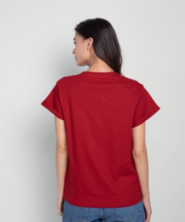 Printed Women Red T-Shirt uploaded by Kalpana Enterprises on 5/11/2023