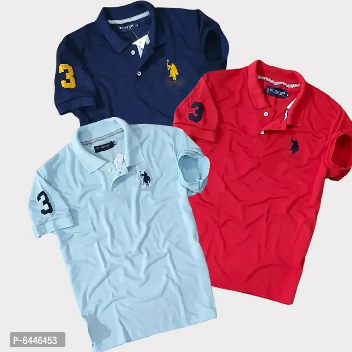 Stunning Matty Cotton Self Pattern Polos For Men- 3 Pieces uploaded by business on 5/11/2023