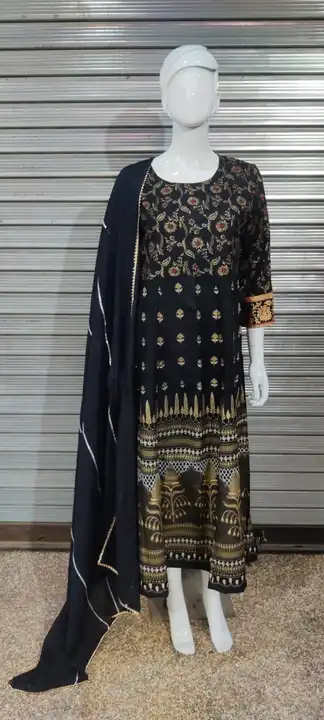 M/38 To 3XL/46, Reyon Fabric Flowers 🌺 Print Gown With Heavy Lace Work Dupatta* uploaded by Online Ladies Dresses on 5/11/2023