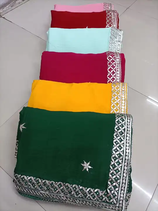 *NEW DESIGNER SAREE LAUNCHED*

🥳 Exclusive *6 Colour* Matching Chart

🥳Pure Chinnon Heavy Fabric S uploaded by Gotapatti manufacturer on 5/11/2023