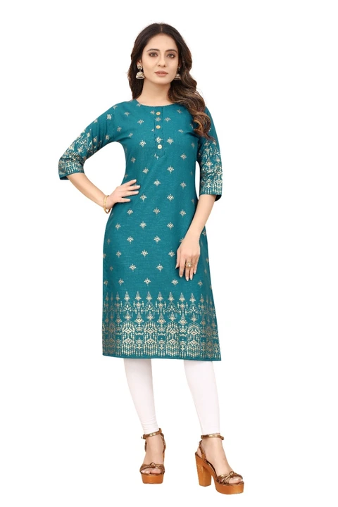 Casual cotton printed straight kurti uploaded by Navya fashion on 5/12/2023