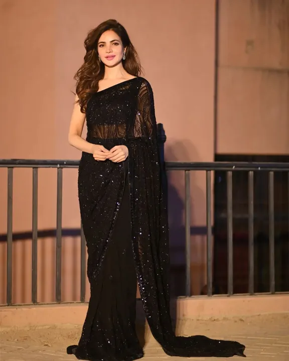 Black 2 sequence saree  uploaded by Dulhadulhancom  on 5/12/2023