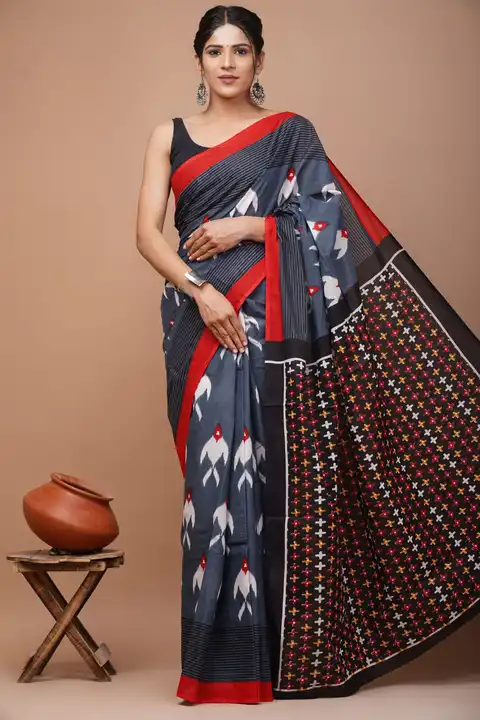 Cotton malmal Saree with blouse  uploaded by Online selling  on 5/12/2023