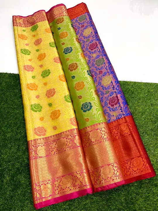 Semi katan silk saree  uploaded by Fiza saree center on 5/12/2023