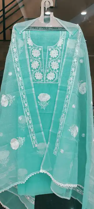 Kota doria embroidery work suit  uploaded by Ansari Handloom on 5/12/2023