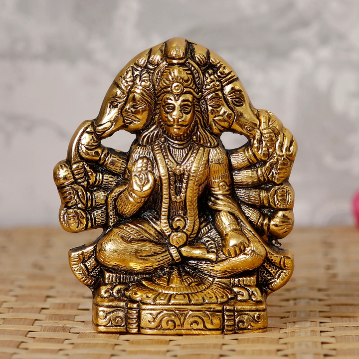 golden Metal Lord Panchmukhi Hanuman Statue uploaded by Home decor on 5/12/2023