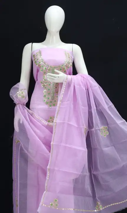 Kota doria gotta Pati work dress material  uploaded by Ansari Handloom on 5/12/2023