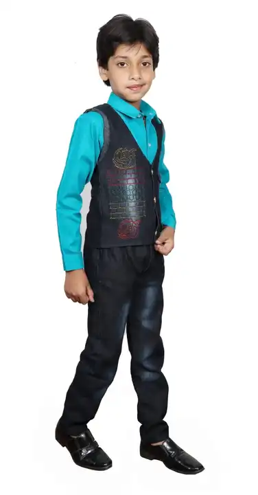Kids boys denim baba suits  uploaded by TH Tiago Creations on 5/12/2023