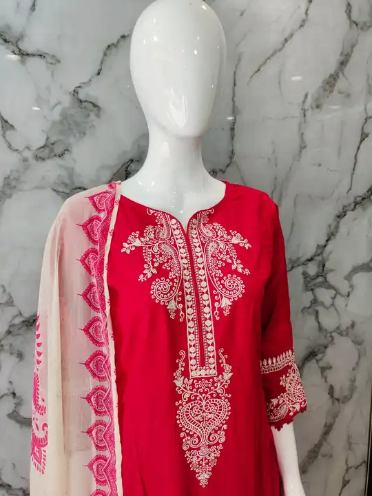 Reyon febric, embroidery work,kurti pant with dupatta uploaded by Ladies fashion on 5/12/2023