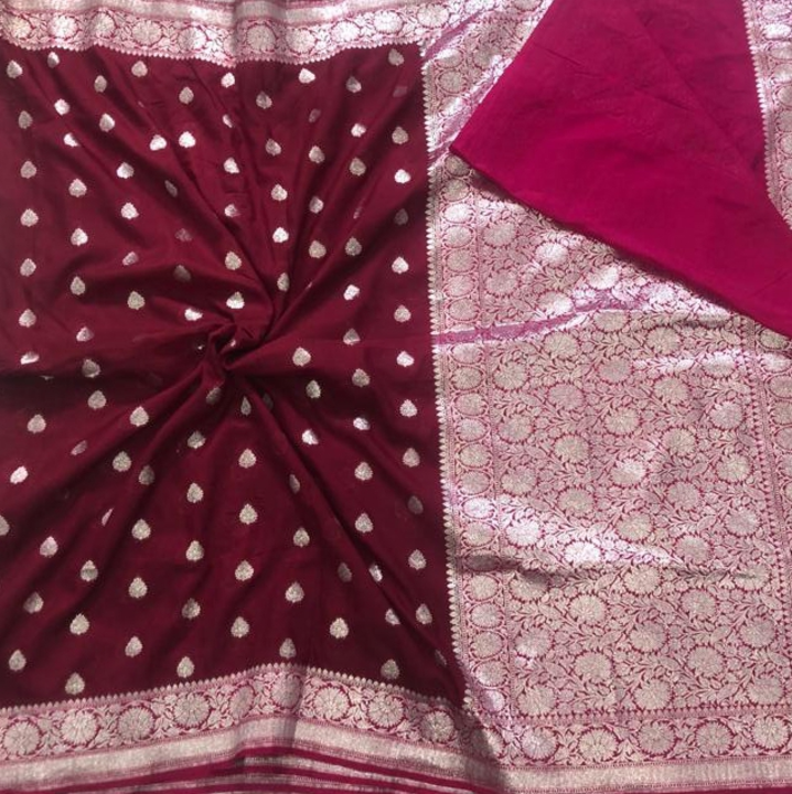 Silver Zari Handloom Georgette banarasi sarees  uploaded by V'VERSE on 5/12/2023