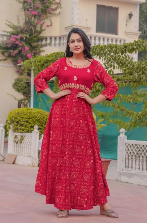Gown  rayon  uploaded by JFP Jaipur on 5/12/2023