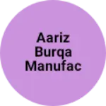 Business logo of Aariz burqa manufacturing and supplyer