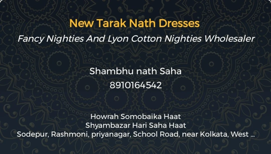 Visiting card store images of New Tarak Nath Dresses
