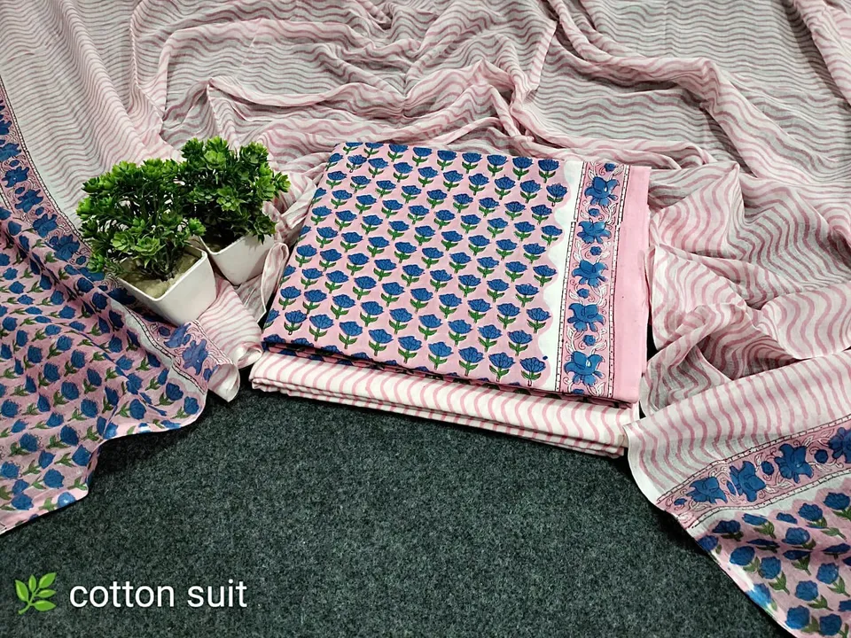 Cotton suits hand block print  uploaded by Shree jujhar handicrafts on 5/13/2023