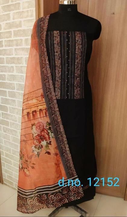 (Syed)Cotton suit
With cotton dupta print
Neck work
Cotton bottom

* single 
*Ready*🌸 uploaded by business on 3/9/2021