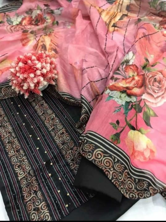 (Syed)Cotton suit
With cotton dupta print
Neck work
Cotton bottom

* single 
*Ready*🌸 uploaded by Fashion trendzzz on 3/9/2021