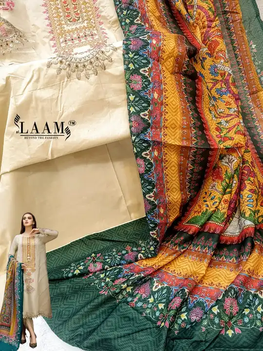 Al laam present pure lawn single available  uploaded by Heena fashion house on 5/13/2023