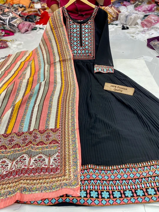NEW BOUTIQUE DESIGN CRUSH GEORGETT GOWN WITH DUPATTA uploaded by Swastik creation on 5/13/2023
