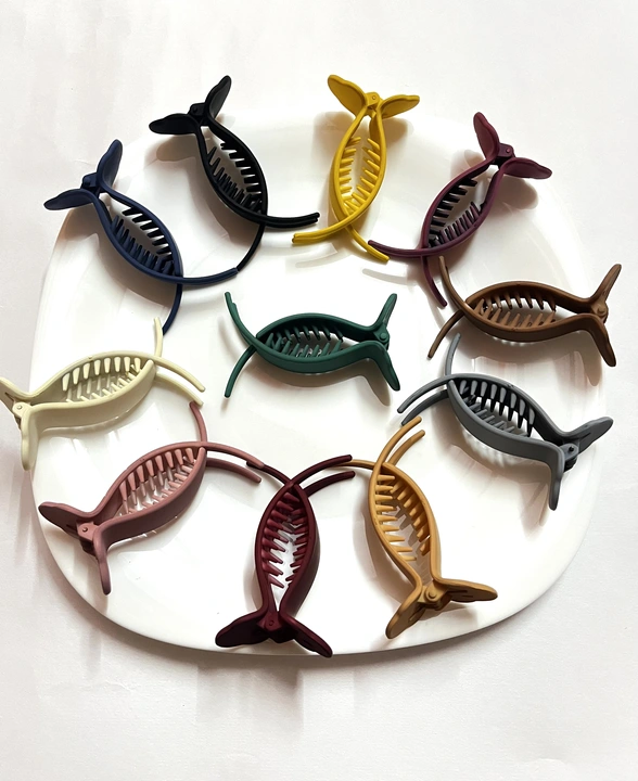 Fashion Furry Matte Fish Shape Hair Clip Medium Size Hair Claw in multicolour for women and Girls uploaded by business on 5/13/2023