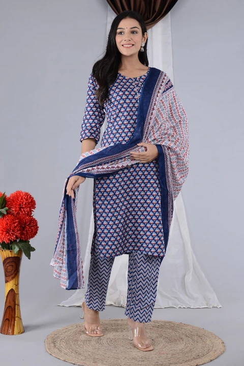 Rayon printed kurti ,pant with duppata  uploaded by Aayan fashion on 5/28/2024