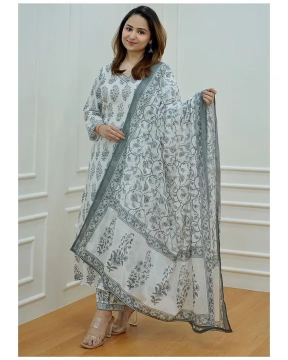 Pure cotton fabric dupatta set  uploaded by Chirag Enterprises on 5/13/2023