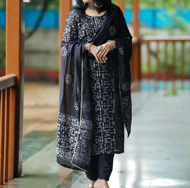 Heavy print in cotton fabric kurta pant dupatta set (all size available) uploaded by Chirag Enterprises on 5/13/2023