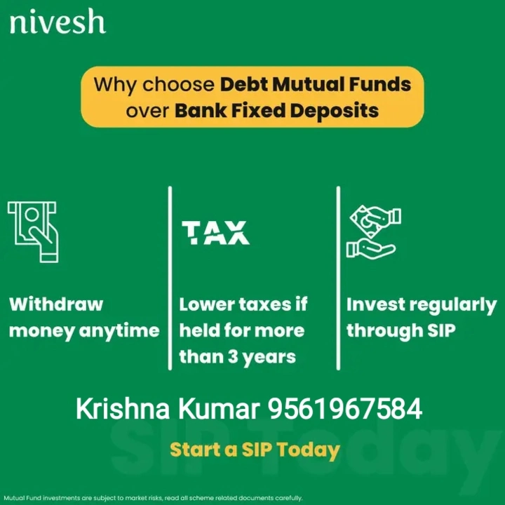 Post image Invest your money as SIP in mutual fund investments
Just click here and complete your kyc online 
Let an expert help you choose the right investment plan. Fill in your details, today! https://nivesh.app.link/BqvdpbgHPub