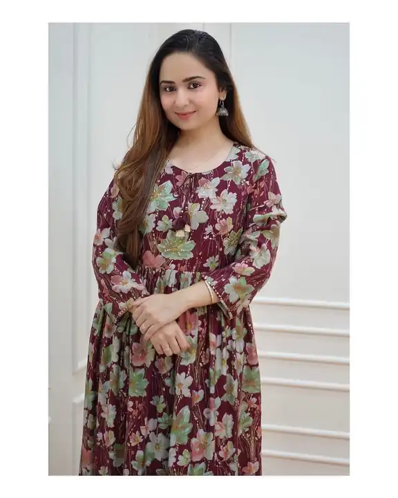 M to XXL, Pure fine Riyon fabric with sequence embrioday naira cut Kurti with Pant* uploaded by Online Ladies Dresses on 5/13/2023