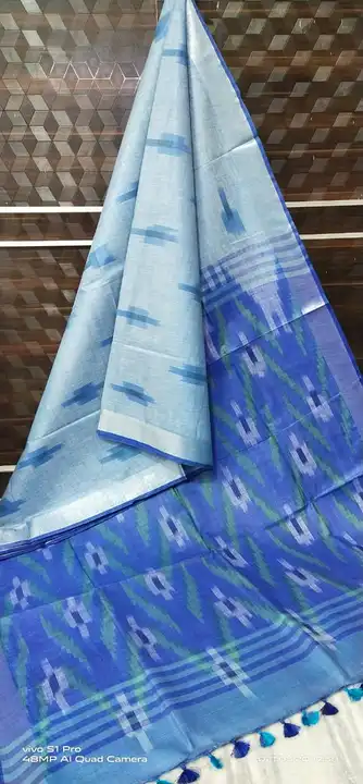 Cotton Ikkat Weaving Design Saree  uploaded by Kiran Textile on 5/13/2023