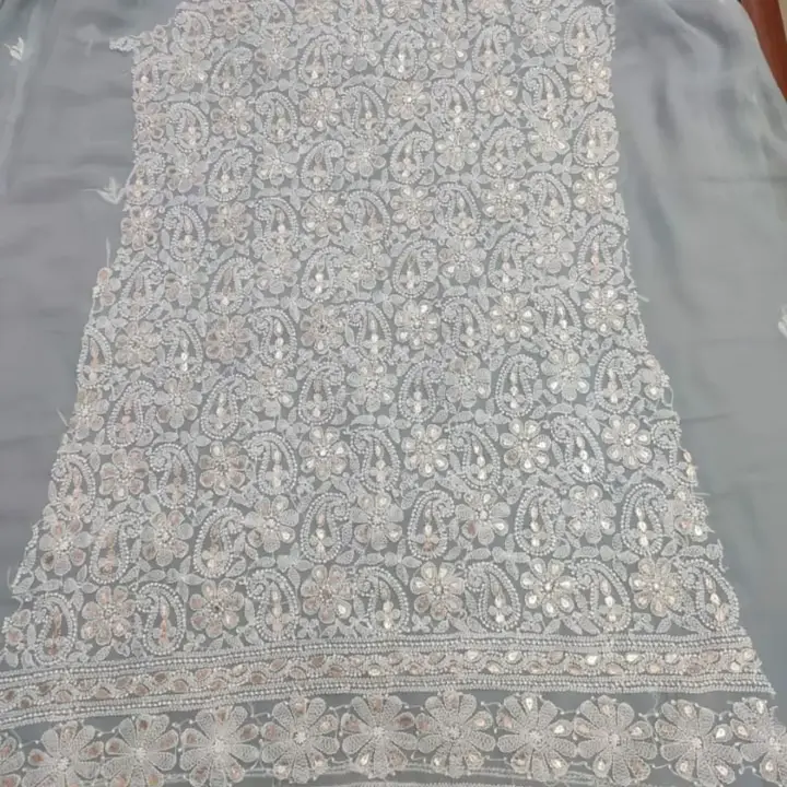 Lucknowi dres material with gota patti uploaded by Z.m Lucknowi chikan arts on 5/13/2023