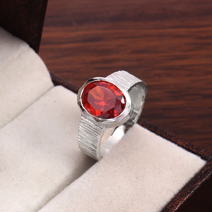 925 Sterling Silver With Red Cubic Zirconia Stone Ring  uploaded by Jewellery and gemstone on 5/13/2023