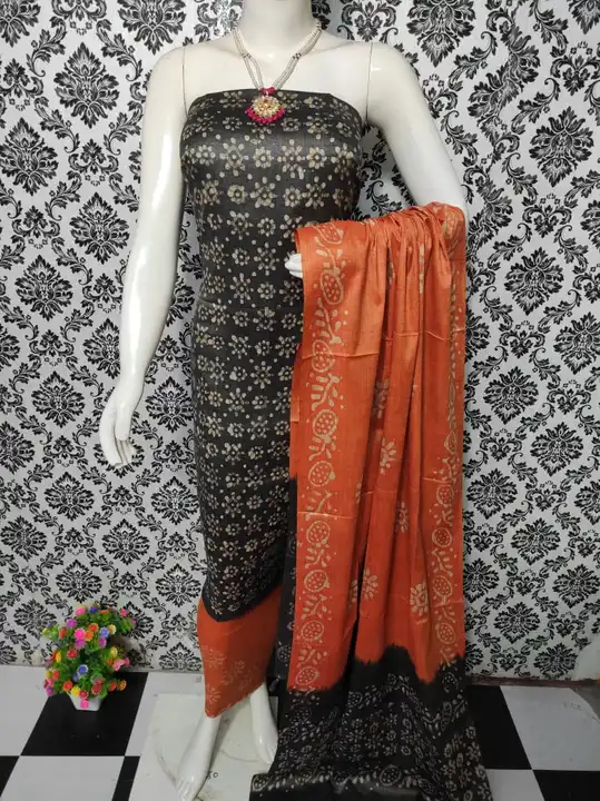 Bhagalpuri Dupion Slub Batik Print Dress Material Full Set uploaded by Kiran Textile on 5/13/2023