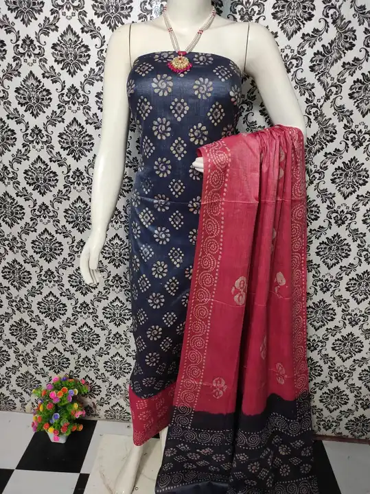 Bhagalpuri Dupion Slub Batik Print Dress Material Full Set uploaded by Kiran Textile on 5/10/2024