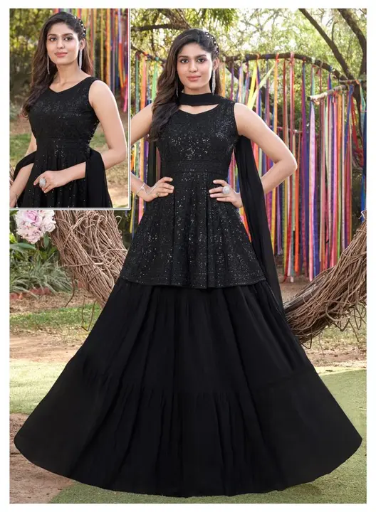 Most favourite colour black - lehnga and peplon top  uploaded by business on 5/13/2023