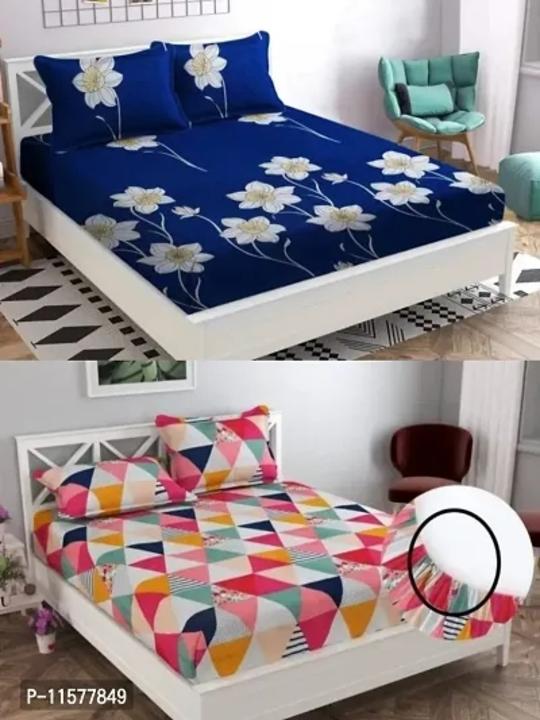Elestik fitted Duble bed sheet pack of 2 uploaded by Reseller on 5/13/2023