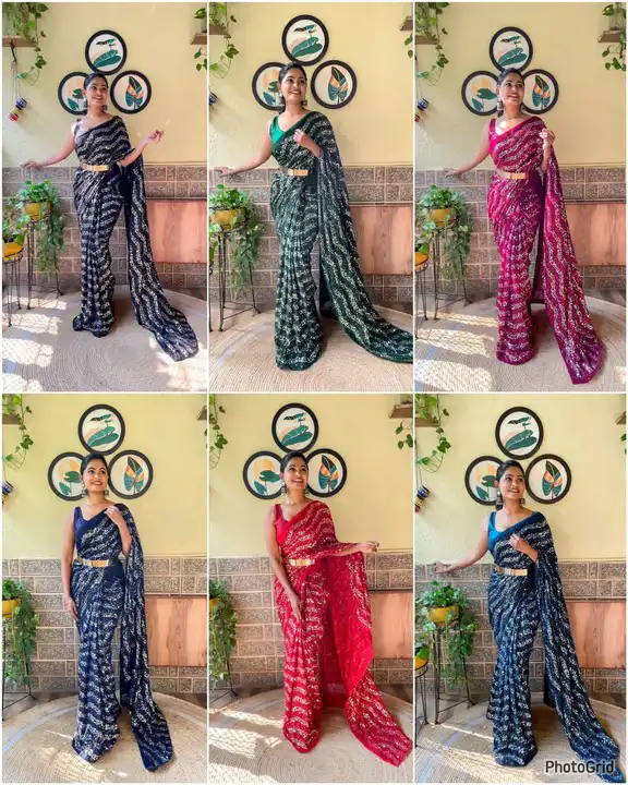 
*Presenting You Most Beautiful 1 Min Seqwance Saree Collection With Our Own Real  M uploaded by Bharat Shopping Hub on 5/28/2024