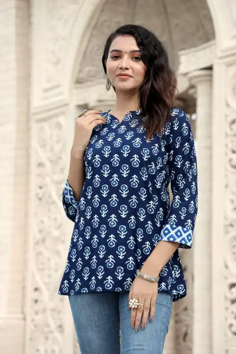 🍁 *New collection of cotton hand printed#TOP available...* 🍁

*Size = 36 to 46*
*Length = 26*
*Arm uploaded by Saiba hand block on 5/13/2023