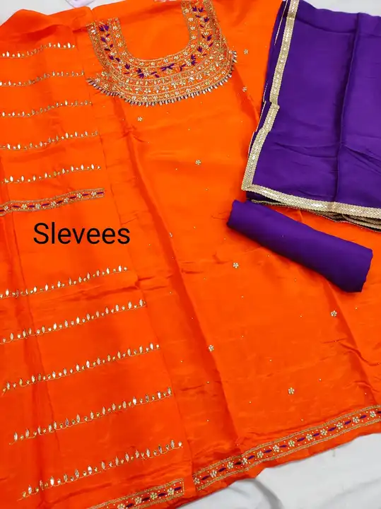 Upada silk suit with chinon dupatta  uploaded by Manish sales on 5/13/2023