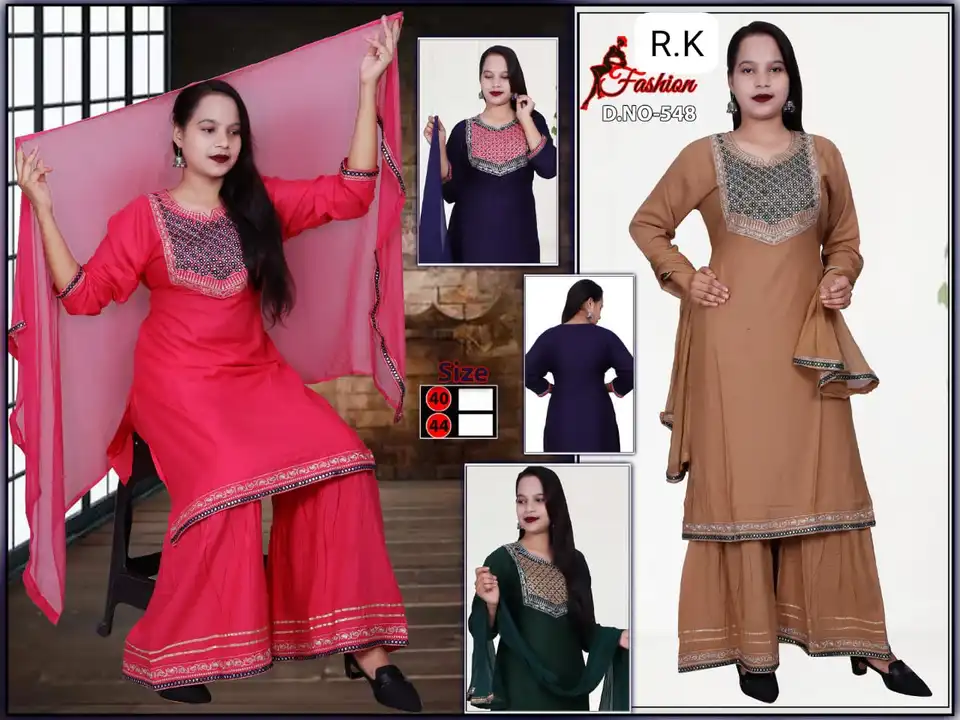 Women's Kurti set,plazo set,kurta pant set,sarara set,kirti,kurties,fancy kurti pant, printed kurti uploaded by RK Fashion  on 5/28/2024