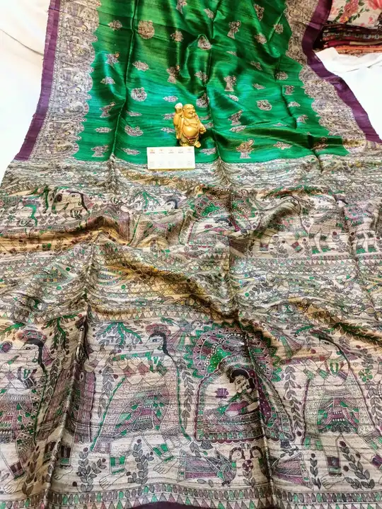 Tussar ghiccha kalamkari silk saree handloom  uploaded by Alok handloom on 5/13/2023