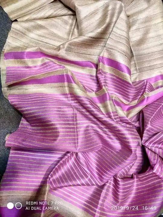 Tussar ghiccha strip silk saree handloom price  uploaded by business on 5/13/2023