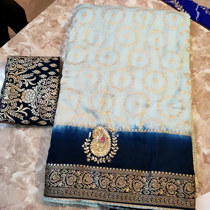 💥Super new design launch saree💥
 special saree 
👉👉pure  dola silk Faag design silk fabric👉
Heav uploaded by Gotapatti manufacturer on 5/14/2023