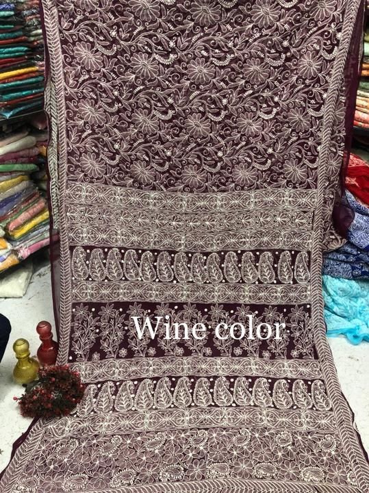 FABRIC GEORGETTE FULL JAAL SAREE WITH FINE AND CLEAN WORK 
PRICE 4200+SHIP uploaded by business on 3/9/2021